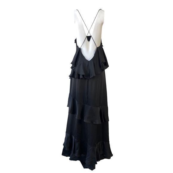Fame and Partners Black Ruffle Gown - Picture 2 of 6